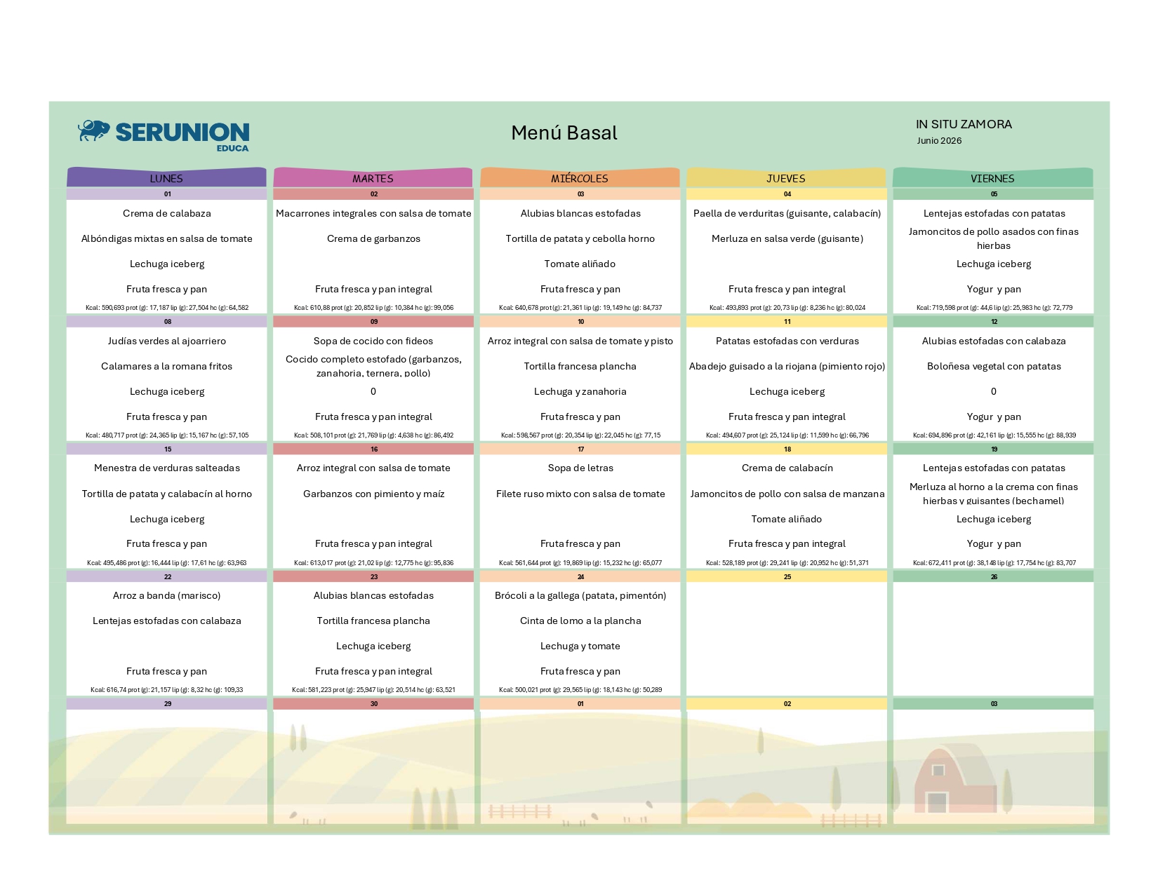 MENU JUNIO