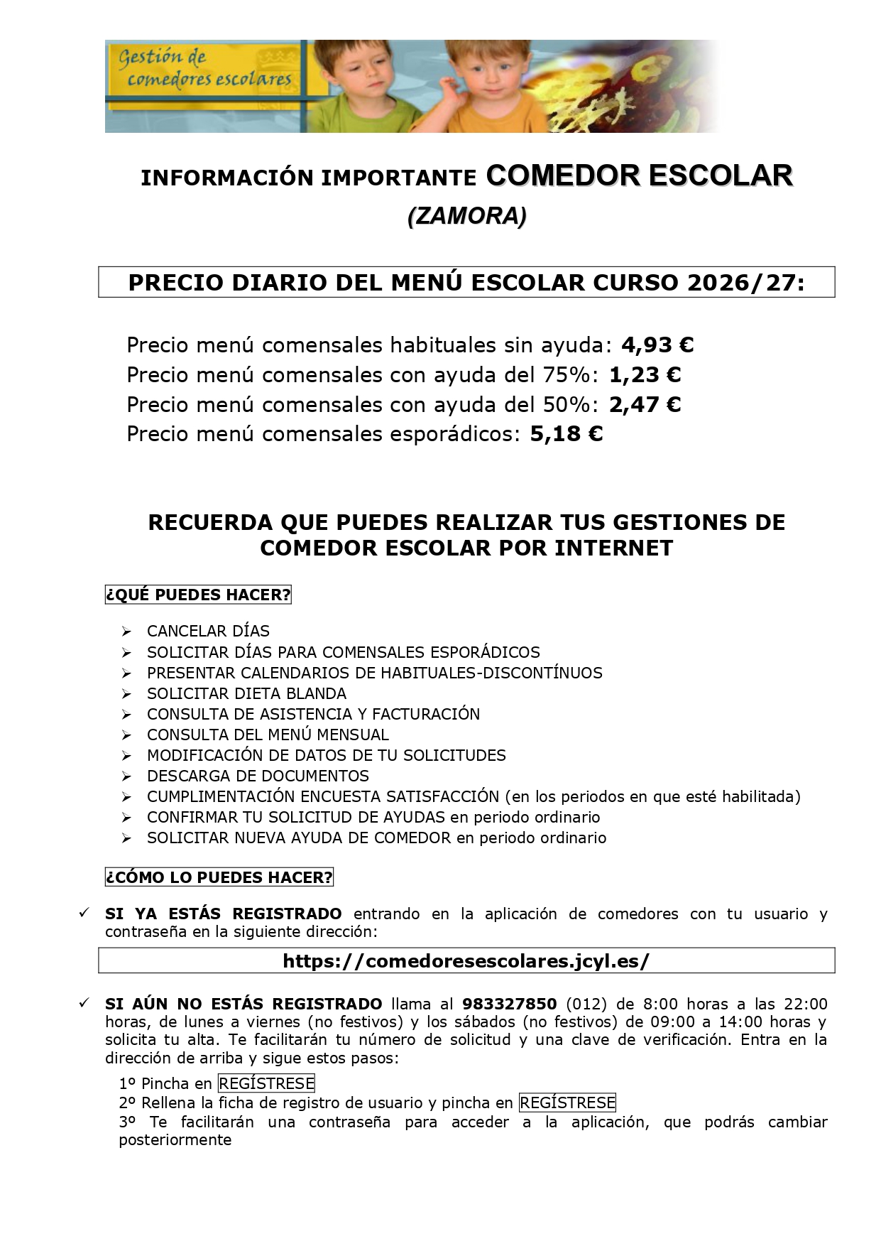 PRECIO MENU