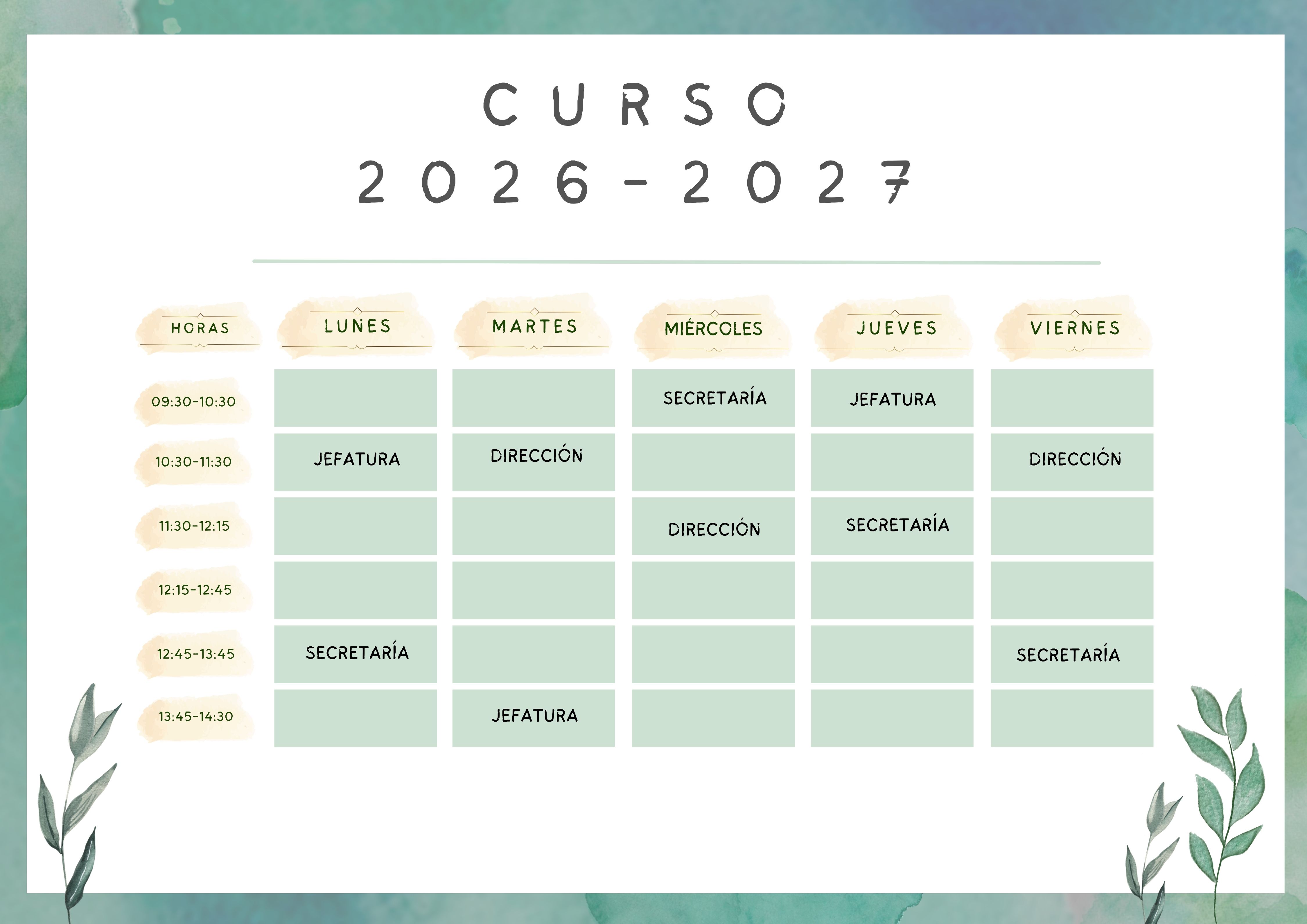HORARIO EQUIPO